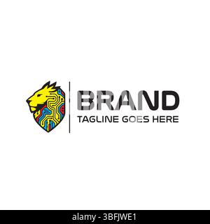 Leoni della logica, re dell'innovazione intelligente Illustrazione Vettoriale