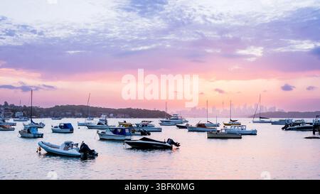 Vista al tramonto di Sydney da Watsons Bay Foto Stock