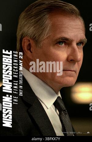 Mission: Impossible - The Final Reckoning (2025) diretto da Christopher McQuarrie e interpretato da Henry Czerny nel ruolo di Eugene Kittridge, l'ex direttore del FMI, ora capo della CIA, viene riportato nel mondo dello spionaggio mentre Ethan Hunt e il suo team affrontano un'intelligenza artificiale canaglia che minaccia la sicurezza globale. SOLO PER USO EDITORIALE PER poster di caratteri USA. Credito: Immagini BFA/Paramount Foto Stock