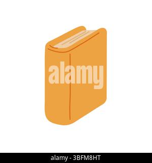Vettore di illustrazione giallo del libro. Design minimalista di un libro permanente, perfetto per temi educativi e bibliotecari. Ideale per l'e-learning e il settore accademico Illustrazione Vettoriale