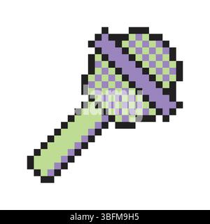 Microfono in stile pixel art Illustrazione Vettoriale