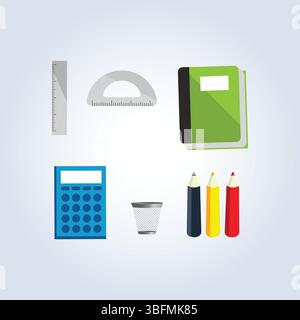 La scrivania scolastica fornisce un background astratto Illustrazione Vettoriale