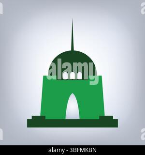 Arte Mazar e Quaid di colore verde con sfondo astratto Illustrazione Vettoriale