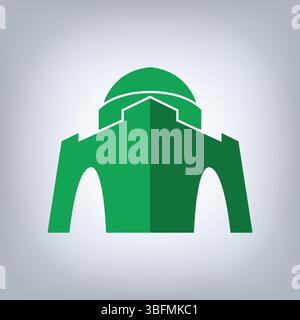 Arte Mazar e Quaid di colore verde con sfondo astratto Illustrazione Vettoriale