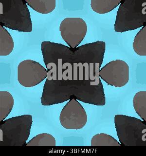 Vettore pattern ciano a goccia nera Illustrazione Vettoriale