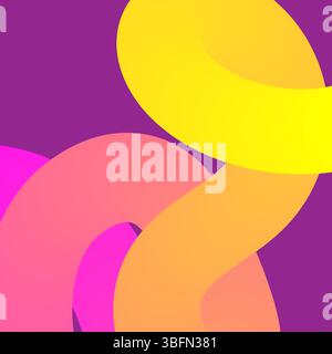 sfondo vettoriale delle linee della curva rosa e gialla Illustrazione Vettoriale