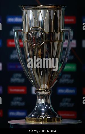 Città del Messico, Ciudad de Mexico, Messico. 31 maggio 2025. Il trofeo della CONCACAF Champion Cup si vede durante la giornata mediatica tra Cruz Azul e Vancouver Whitecaps all'Estadio Olimpico Universitario. Il 31 maggio 2025 a città del Messico, Messico. (Credit Image: © Carlos Santiago/eyepix via ZUMA Press Wire) SOLO PER USO EDITORIALE! Non per USO commerciale! Foto Stock