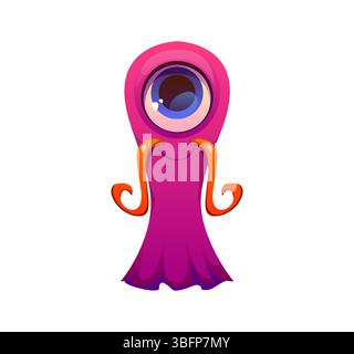 Bizzarro personaggio dei mostri cartoni animati lettera I. strana insegna di tipo creatura fantasy, spaventoso horror bogle personage font vettoriale symbol. Crazy bugaboo, spaventapasseri, alfabeto inglese, elemento di composizione Illustrazione Vettoriale