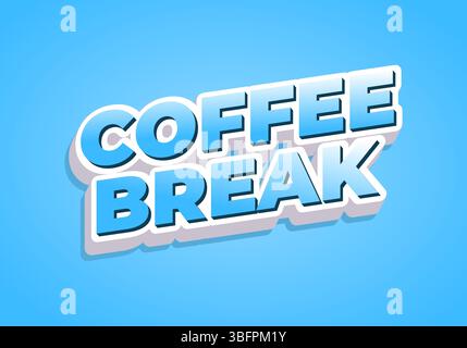 Testo semplice e luminoso per pausa caffè con uno stile moderno e giocoso Illustrazione Vettoriale