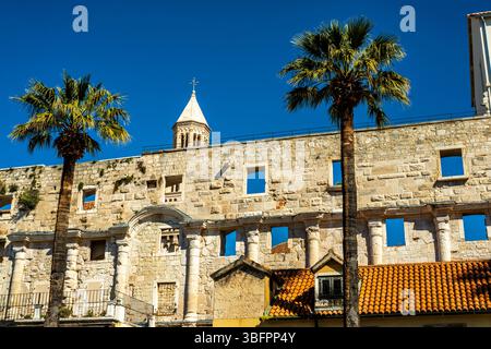 Fortezza come il muro del Palazzo di Diocleziano a Spalato, Croazia. Foto Stock