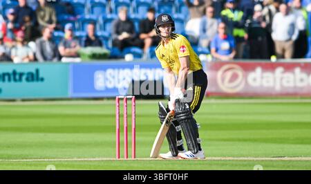 Hove UK 1 giugno 2025 - Cameron Bancroft batte per il Gloucestershire nella partita di cricket T20 Vitality Blast tra Sussex Sharks e Gloucestershire al 1st Central County Ground di Hove : Credit Simon Dack /TPI/ Alamy Live News Foto Stock
