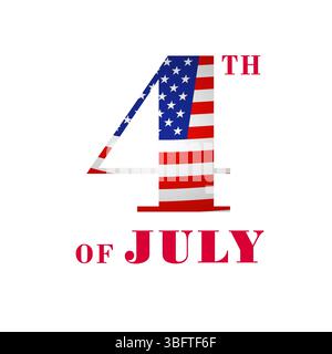 4 luglio, banner festivo del buon giorno dell'indipendenza. Modello di poster tipografico del 4 luglio. Illustrazione vettoriale Illustrazione Vettoriale