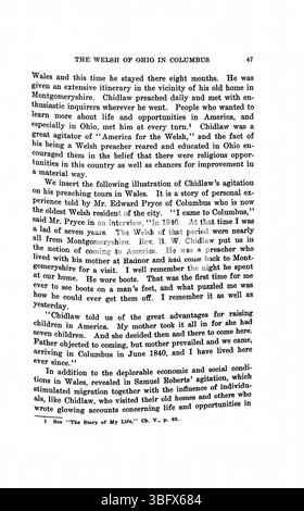 Lo studio del reverendo Daniel Jenkins Williams del 1913 esamina l'impatto dell'adattamento e dell'assimilazione sulla comunità gallese a Columbus, Ohio, dove ha servito come ministro presso la Chiesa metodista calvinistica gallese. Foto Stock