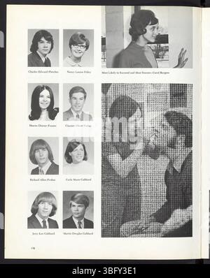 Questa pagina contiene foto di varie squadre sportive delle scuole superiori della Edgewood High School nel 1971, che catturano lo spirito atletico e il lavoro di squadra tra gli studenti. Foto Stock