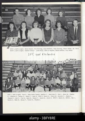 Pagina 96 dell'annuario 1961 della Trenton High School "The Trojan" presenta foto di gruppo di organizzazioni studentesche. Foto Stock