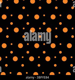 Motivo vettoriale senza cuciture Halloween con pois e puntini piccoli. Motivo a pois senza cuciture. Per la progettazione di siti Web, sfondi per desktop, sfondo per bambini. Illustrazione Vettoriale