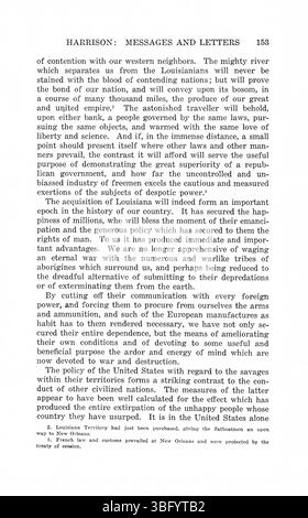 Questa edizione in due volumi del 1922 compila i messaggi e le lettere di William Henry Harrison, coprendo il suo periodo come governatore dell'Indiana dal 1800 al 1816. Comprende un'importante corrispondenza politica dei governatori John Gibson e Thomas Posey. Foto Stock