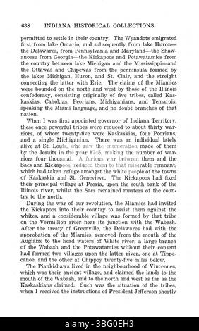 Questa edizione in due volumi del 1922 compila i messaggi e le lettere di William Henry Harrison durante il suo mandato come governatore dell'Indiana. Comprende la corrispondenza dei governatori John Gibson e Thomas Posey, che copre gli anni 1800-1816. Foto Stock