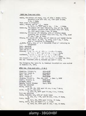 Questa voce tratta dalla compilazione del 1966 delle iscrizioni del cimitero di Fairfield County, Ohio di D. W. Denton include cimiteri come il Keller Cemetery in Pleasant Township e il Methodist Protestant Cemetery in Walnut Township. Le registrazioni sono state compilate tra il 20 aprile e il 6 dicembre 1963, e fanno parte dei primi record vitali della serie dell'Ohio, Daughters of the American Revolution. Foto Stock