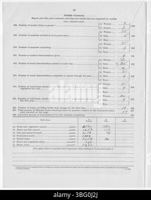 Pagina 90 del rapporto 1927 Logan County Extension parla di workshop educativi, formazione agricola e i ruoli di Extension Agents Morrison, Borschell e Benton. Foto Stock