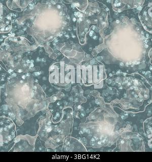 Pattern fluido geometrico astratto senza cuciture con macchie, schizzi e forme su sfondo verde Foto Stock