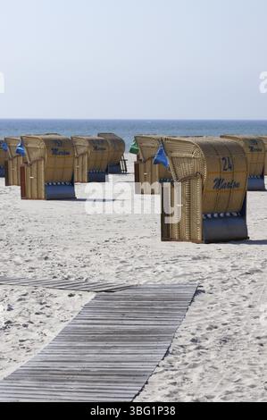 Sulla spiaggia di Groemitz, Mar Baltico, Germania, Europa Foto Stock