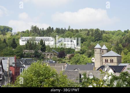 Vista città Bad Muenstereifel, Germania, Europa Foto Stock