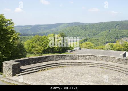 Vogelsang, Eifel, campo sportivo e stand VIP, Germania, Europa Foto Stock