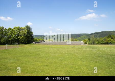Vogelsang, Eifel, campo sportivo e stand VIP, Germania, Europa Foto Stock