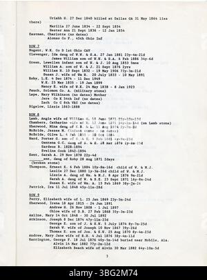 Questo volume contiene iscrizioni del cimitero di Darby Township Cemetery, Madison County, Ohio, che documentano importanti informazioni di sepoltura per la ricerca genealogica e storica. Foto Stock