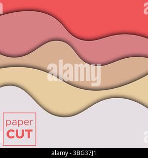 Sfondo astratto con forme tagliate carta. Illustrazione vettoriale. Illustrazione Vettoriale