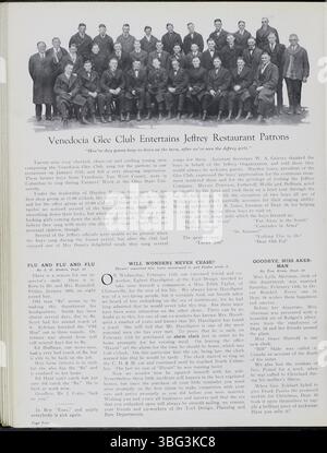 Il volume 6 del Jeffrey Service, dal settembre 1919 all'agosto 1920, include contenuti sulla storia della Jeffrey Company, le attrezzature minerarie e i suoi dipendenti. La newsletter offre eventi sportivi organizzati, attività ricreative ed eventi sociali come picnic ed eventi musicali. Contiene fotografie delle operazioni dell'impianto, delle attrezzature e dei dipendenti, oltre agli aggiornamenti sulla prima guerra mondiale, inclusi quelli che si arruolarono. Questo periodico è una risorsa essenziale per la ricerca storica e genealogica. Foto Stock