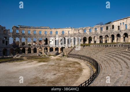 Pola arena anfiteatro romano, Istria, Croazia Foto Stock