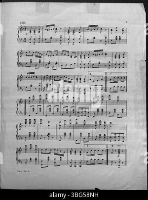 L'edizione 1911 di "Slippery Bill" presenta un trombone in uniforme da marcia. La copertina blu mette in risalto il legame tra la cultura musicale dei primi anni del XX secolo e gli spettacoli delle bande di ottoni. Foto Stock