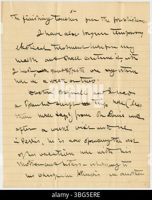 Questa lettera di William Jackson Armstrong, datata 11 maggio 1906, è indirizzata a Charles B. Galbreath. Armstrong condivide le sue esperienze dall'arrivo in California e delinea le sue intenzioni future. All'epoca Armstrong era un ex ispettore generale consolare degli Stati Uniti e una nota figura di riforma politica e sociale, che viveva in California. Foto Stock