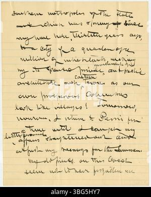 Questa lettera, datata 11 maggio 1906, da William Jackson Armstrong a Charles B. Galbreath discute del soggiorno di Armstrong in California e dei suoi prossimi piani. Armstrong era un ex ispettore generale dei consolati degli Stati Uniti e un attivista politico. Foto Stock