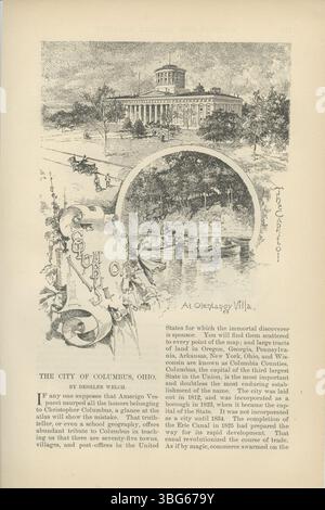 Questo articolo del 1888, scritto da Deshler Welch, parla della città di Columbus, Ohio, ed è stato originariamente pubblicato su *Harper's New Monthly Magazine*, volume 76, numero 455, offrendo uno sguardo approfondito alla storia e allo sviluppo della città. Foto Stock