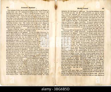 Questo numero della rivista mensile Brotherhood of Locomotive Engineer del dicembre 1868 è dedicato agli interessi del Locomotive Department of Railroads. Comprende articoli su questioni sia locali che nazionali, nonché note specifiche per ogni divisione. Foto Stock