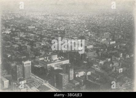 Questa fotografia aerea del 1909 mostra il centro di Columbus da una mongolfiera ad un'altitudine di 2000 metri, guardando verso sud-est. La vista cattura lo sviluppo della città in quel momento. Foto Stock