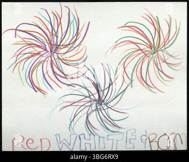 2012 cartolina creata da un Summer Reading Club VolunTeen per commemorare il 200° anniversario di Columbus, Ohio, come parte delle celebrazioni del bicentenario della città. Foto Stock