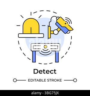 Icona di rilevamento multicolore Illustrazione Vettoriale
