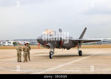 Lockheed Martin F35 Lightning II caccia multiruolo all'airshow in Thailandia. Foto Stock