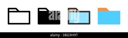 Set di icone per file manager. Perfetto per applicazioni, storage o strumenti di organizzazione. Illustrazione Vettoriale