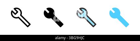 Icona impostata per le impostazioni. Ideale per applicazioni, pannelli di controllo o personalizzazione dell'interfaccia utente. Illustrazione Vettoriale