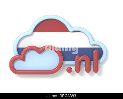 Nome di dominio NL illustrazione di rendering 3D isolata su sfondo bianco Foto Stock