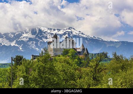 Castello medievale a Vaduz, Oberland in Liechtenstein Foto Stock