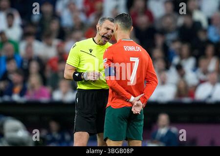 Monaco, Germania. 4 giugno 2025. Cristiano Ronaldo (Portogallo) durante la semifinale di UEFA Nations League tra Germania e Portogallo all'Allianz Arena di Monaco di Baviera in Germania il 4 giugno 2025. Credito: Foto Goal Pix/Alamy Live News Foto Stock