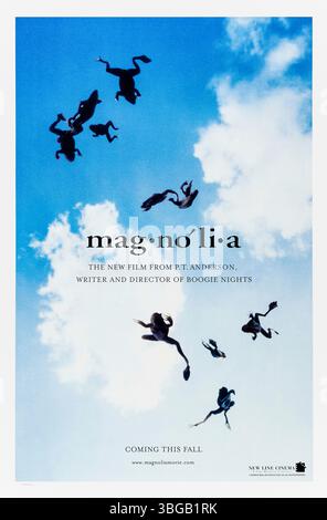 Magnolia (1999), diretto da Paul Thomas Anderson e interpretato da Tom Cruise, Philip Seymour Hoffman e Julianne Moore. Le vite interconnesse si scontrano in un potente dramma sulla solitudine, l'amore e la redenzione, ambientato sullo sfondo di una serie televisiva di giochi di lunga data. Fotografia di un poster statunitense originale SOLO PER USO EDITORIALE. Credito: BFA / New Line Cinema Foto Stock