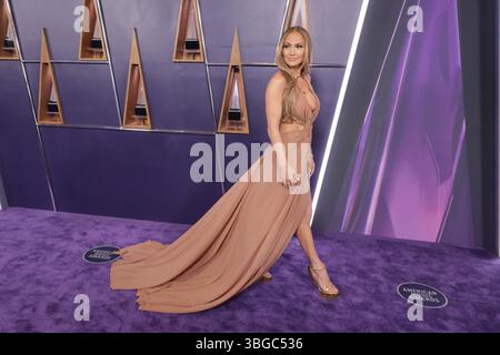 Las Vegas, Stati Uniti. 26 maggio 2025. Jennifer Lopez partecipa agli American Music Awards 2025 a Fontainebleau. (Foto di Image Space/SOPA Images/Sipa USA) credito: SIPA USA/Alamy Live News Foto Stock
