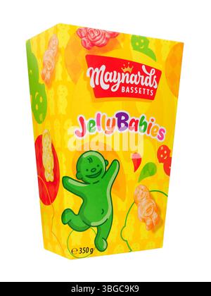 La gelatina di Rowntree tosta i dolci in gelatina aromatizzati alla frutta in una busta da 150 g. Foto Stock